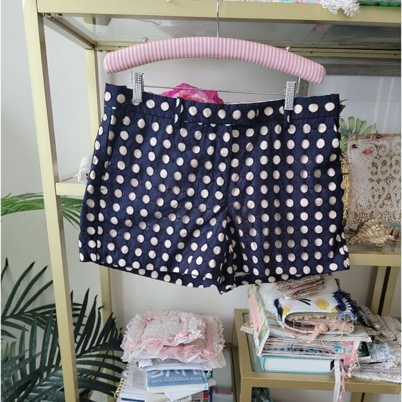 Ann Taylor Blue and Cream Eyelet Shorts - Picture 2 of 11